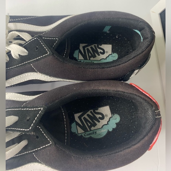 Vans Comfy Cush Low Rise Black Classic Shoes W/ Embroidered Patches Size 13 - Picture 5 of 12